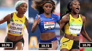 She defends her title to win the women's 100m race at 10:61, breaking the olympic record by 0.01 seconds. Speed To Thrill Gateshead Diamond League Showdown Set To Feature Three Of Six Fastest Women In History