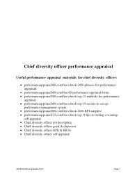 Job Performance Evaluation Form Page 1 Chief Diversity Officer Performance Appraisal Useful Performance Performance Appraisal Appraisal Performance Evaluation