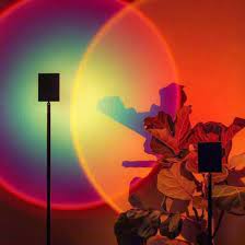 China Rgb Led Modern Rainbow Sunset Sunrise Projection Night Light Floor Lamp For Living Room Bedroom Projector Holiday Atmospheric Decoration Light China Decoration Light Led Light