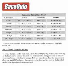 Racequip Racing Helmet Size Chart