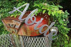 Abide Rustic Raw Steel Cursive Word Sign The Dude Abides Chill Stay Hang The Big Lebowski Metal Sign By Be Cre Farmhouse Office Decor Metal Words Word Art Sign