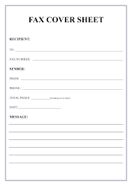 Free Printable Fax Cover Sheet Template Sample Examples