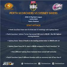 Here you will find mutiple links to access the perth scorchers match live at different qualities. 2018 19 Big Bash League Perth Scorchers Vs Sydney Sixers Preview Prediction The Stats Zone