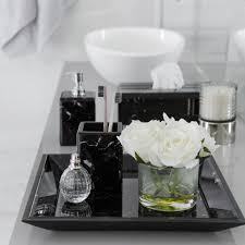 .tray, mirrored tray for whiskey decanter, candle sticks, vanity set, perfume tray, and serving. Buy Luxe Marble Vanity Tray Black Amara