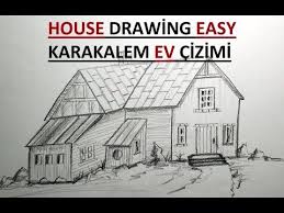 Ev Cizimi Karakalem Kolay Ev Cizimi Adim Adim Ev Cizimi Youtube