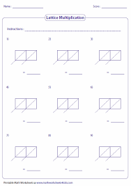 lattice multiplication worksheets and grids