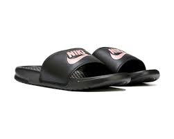 Black And White Nike Sandals Womens Nike Benassi Jdi Slide Sandal White Laser Fuchsia Black Nikes Sandals Black Sandals