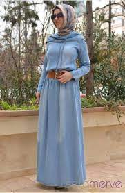 Kemerli Tesettur Kot Elbise Modelleri Elbise Modelleri Ve Fiyatlari Islamic Fashion Hijab Fashion Muslim Dress