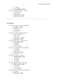 English is a universal language, a must in today's world. Quiz On English Language And Literature With Answers