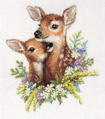 Small fawn free counted cross stitch patterns. Panna Fawns Cross Stitch Kit 123stitch