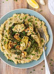 Creamy Vegan Risotto With Quinoa Asparagus Nutritional Yeast And Cauliflower The Vegetarian Recipes Dinner Healthy Vegan Risotto Healthy Vegetarian Dinner