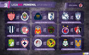 Conoce las posiciones de todos los equipos del futbol mexicano en vivo por mediotiempo. Partidos Fechas Y Horarios De La Jornada 3 En La Liga Mx Femenil