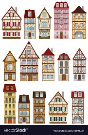 Classic European Houses Vector Image On In 2020 Haus Quilts Oktoberfest Haus Malen