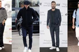 David beckham style charming man street wear bomber jacket menswear bike style inspiration mens fashion casual. Let David Beckham Teach You How To Wear The Same Sneakers With 5 Different Outfits