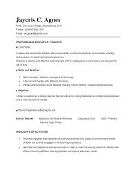 School Teacher Resume Examples Teacher Resume Samples For New ...