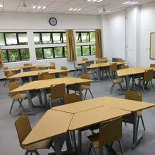 Collaborative School Desk Table Trapezoid Plywood Mold Bench Student Single Double De Classroom Furniture Design Classroom Table Arrangement Classroom Interior