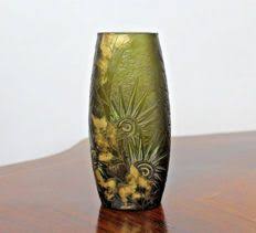 Legras Original Vase Made Of Engraved Glass Art Nouveau Lalique Daum