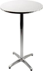 Vanage Height Adjustable And Foldable Aluminium Bar Table For Outdoors Round Square Round Silver 60 X 70 X 110 Bar Table Outdoor Tables Garden Furniture