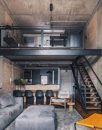The standard method of dividing these two zones is a bar counter with hanging glasses and shelves. 40 Awesome Cozy Loft Apartment Decorating Ideas On A Budget Page 37 Of 40 Latest Fashion Trends For Woman Loft Interior Design Minimalism Interior Loft Interiors