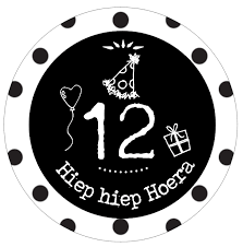 Button Met Cijfer 12 En Tekst Hiep Hiep Hoera 56 Mm Button Jarig 56mm Marlijnpoppendijn Kids En Lifestyle