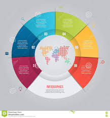 vector pie chart template for graphs charts diagrams stock