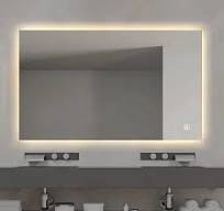 Chinese Factory Wall Mounted Illuminated Makeup Mirrors 60 X 80 Cm LED  Bathroom Smart Mirror with Clock