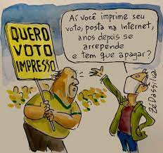 A charge do zé dassilva deste domingo (2) trata das manifestações deste fim de semana a favor de bolsonaro com mensagens pedindo intervenção militar e a volta do voto impresso no país. Charge Do Ze Dassilva Voto Impresso Nsc Total