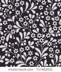 Black And White Flower Background Vector Vector Seamless Pattern Floral Background In Vintage Style Decorative Embroidery Flowers O Embroidery Flowers Vintage Embroidery Embroidery Patterns Vintage