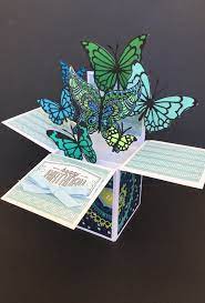 3d Birthday Pop Up Card Bright And Cheerful Butterfly Pop Up Box Card With Intricate Butterflies Perfect For Butterfly Lovers Birthday Pop Up Card Card Box Card Folds