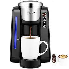 Coffee taste well from included capsules, like espresso :) it really fast. Aicok Single Serve Programmable Coffee Maker 5 Brew Sizes One Cup Coffee Machine For Most Single Cup Pods Including 1 0 2 0 K Cup Pods 45 Oz Large Removable Water Tank Quick Brew Technology In