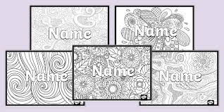Kid blogger network activities & crafts. Editable Mindfulness Name Colouring Activity Mindfulness