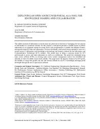Malaysian top court rules news portal guilty of contempt. Pdf Deploying An Open Source Web Portal As A Tool For Knowledge Sharing And Collaboration Shaima Qureshi Academia Edu