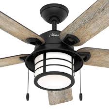 Hunter Santorini Ventilator M Licht Holz Schwarz In 2020 Ventilator Ventilator Mit Licht Deckenventilator