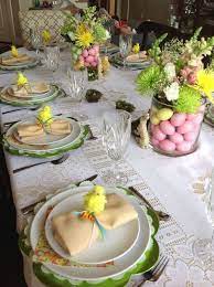 Pastel colored photo taken from above. How To Set Up A Table Setting For Easter More Ideas Furniture Home Decor Interior Design Gift Ideas