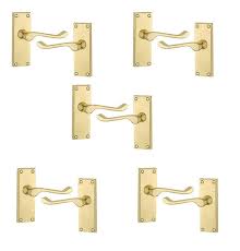 Maybe you would like to learn more about one of these? 5 Sets Polished Brass Finish Victorian Scroll Door Handles High Quality 120mm X 42mm Appriox Buy Online In Grenada At Grenada Desertcart Com Productid 67826446