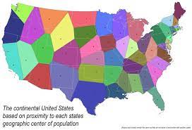 The Continental U S Based On Proximity To Each States Geographic Center Of Population Vivid Maps Beautiful Images Nature United States Map Map