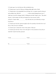 Tenants agree to furnish the owners with a picture of their pet prior to occupancy. Pin On Printable Real Estate Forms 2014