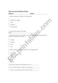 Sections show more follow today s. English Worksheets The Sound Of Music Quiz