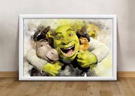 Shrek Printable Art Shrek Watercolor Shrek Poster Wall Art Watercolor Nursery Wall Art Art