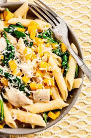 Roast in the oven for 40 to 50 minutes, depending on the thickness of your squash, or until the flesh of the butternut squash is very tender when poked with a fork. One Pan Butternut Squash Penne Chew Out Loud
