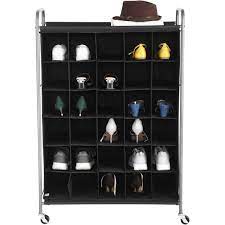 Here is a useful and cheap solution: Mainstays 6 Tiers 30 Pairs Shoe Organizer Black Walmart Com Walmart Com