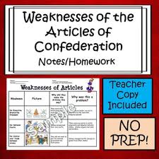 Weaknesses Of Articles Of Confederation Chart Homework