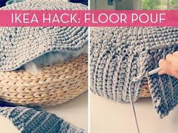 Omg Brilliant Way To Do This Ikea Hack Floor Pouf Diy Diy Pouf Crochet Pouf Diy Crochet