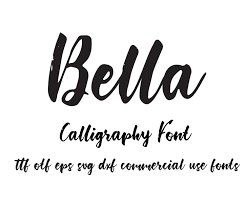 Bella Calligraphy Font Otfttfsvgepsdxffont Svgfont Etsy In 2020 Calligraphy Fonts Font Digital Fonts