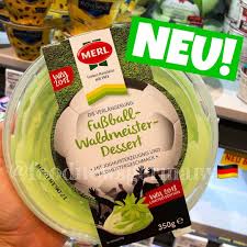 Werbung Merl Fussball Waldmeister Dessert Produktneuheit Lebensmittelneuheiten Neu Foodnews Foodnewsgermany Food Feinkost Lebensmittel Dessert
