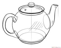 How To Draw A Teapot Step By Step Drawing Tutorials Teapot Drawing Drawing Tutorial Tea Pots