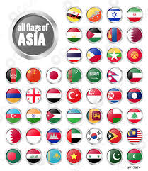 Übersicht mit namen zum ausdrucken. Alle Flaggen Asiens Stock Vektorgrafi Crushpixel