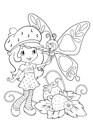 Strawberry Shortcake Coloring Pages With Butterfly Printable Free Strawberry Shortcake Coloring Pages Cartoon Coloring Pages Butterfly Coloring Page
