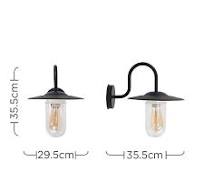 Outdoor Wall Lantern Lights Garden Trading Swan Neck Steel ...