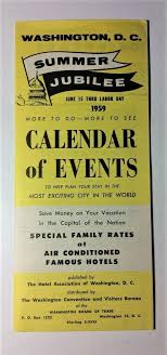 Washington D C Summer Jubilee Calendar Of Events 1959 Vintage Brochure Ebay Event Calendar Brochure Jubilee